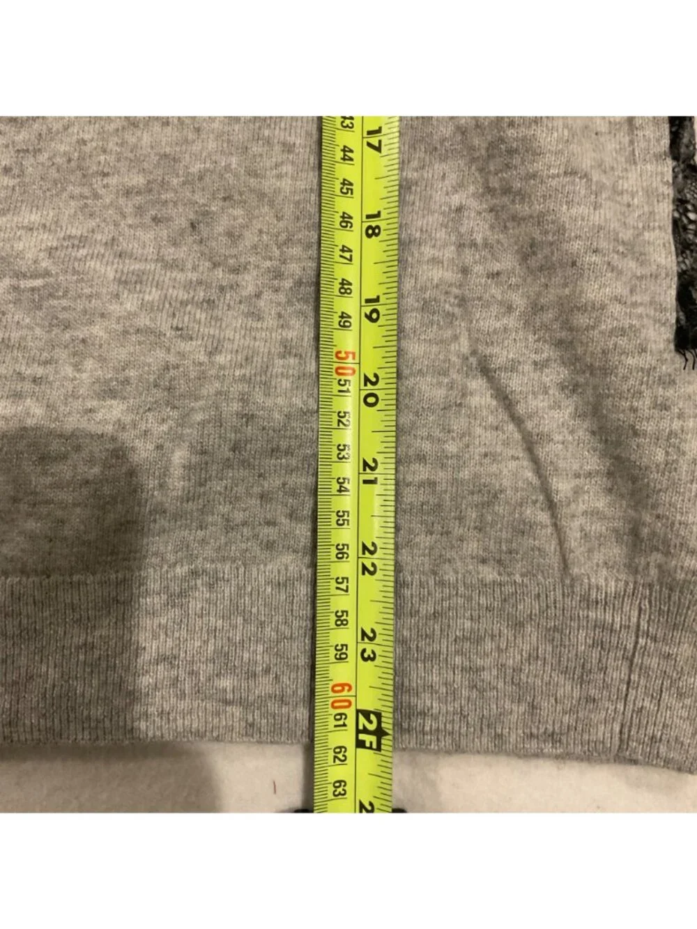 J.Crew wool gray and black lace front sweater szM bust39